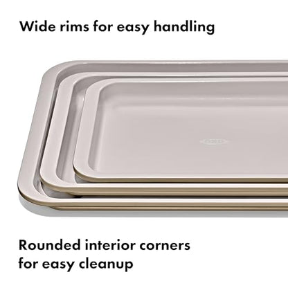 OXO Good Grips Non-Stick Pro Ceramic Coated Metal Bakeware Half Sheet Pan – Biscuit