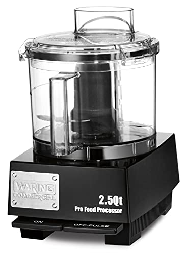 Waring Commercial Food Processor, 2.5 Quart Capacity with Flat Lid, 3/4 Horsepower Motor, Vegetable Chopper for Professional Kitchens, WFP11SW