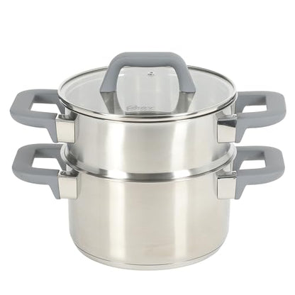 Oster Beauford 3 Quart Stainless Steel Dutch Oven With Steamer Set - Induction Safe