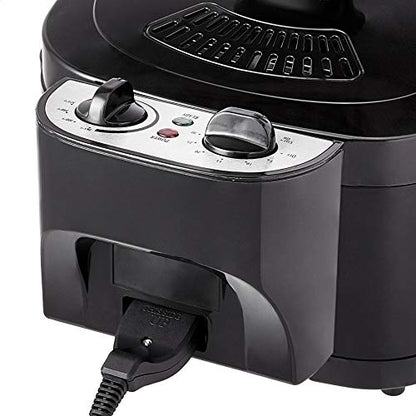 Amazon Basics 2.1-Qt (2.0L) Electric Deep Fryer with 8-Cup Oil Capacity, Adjustable Temperature Control, Timer, Easy Draining Removable Basket, Viewing Window, 1500W, Black