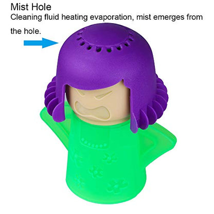 Angry Mama Microwave Oven Steam Cleaner, Angry Mom Microwave Cleaner, Just Add Vinegar and Water, Cut Cleaning Time by Half (Green)