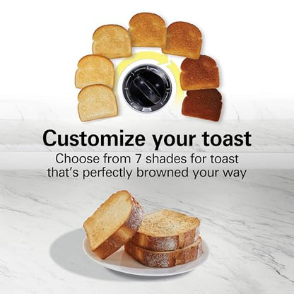 Hamilton Beach Versatile 2-in-1 Countertop Toaster Oven & Long Slot 2 Slice Toaster for Toasting & Baking, Automatic Shut Off, Shade Selector, Temperature Control, Compact Retro Design, Black (22725)