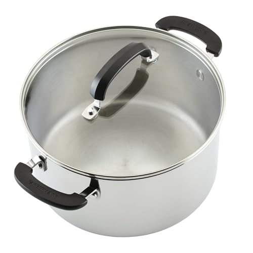 Farberware Brilliance Stainless Steel Cookware Set, 10 Piece Pots and Pans Set
