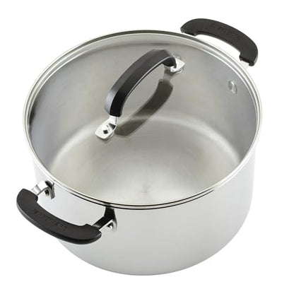 Farberware Brilliance Stainless Steel Cookware Set, 10 Piece Pots and Pans Set
