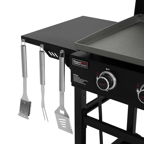 Royal Gourmet GB4000P 4 Burner Propane Gas Griddle with Hard Cover and Foldable Side Tables, 35-Inch Flat Top Grill with 766 Sq. In. Cooking Area for Backyard and Tailgating, Black