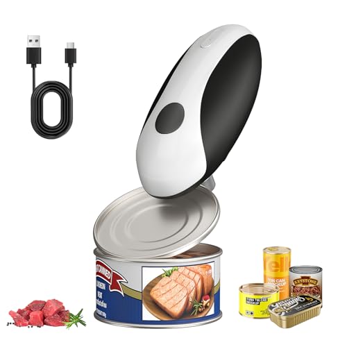 Electric Can Opener, Automatic Can Opener One Touch Operation, Rechargeable Can Opener USB-C Charge, Can Openers Smooth Edge For Seniors, Portable Kitchen Gadgets Fits Most Can Sizes