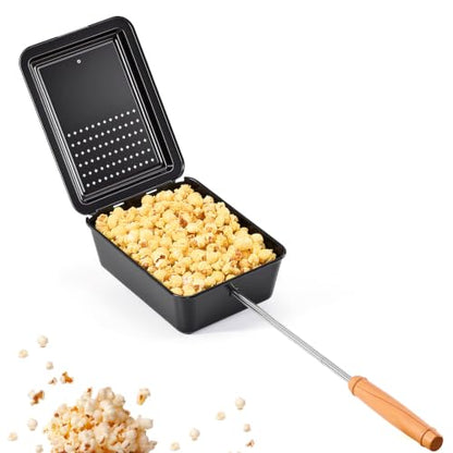 Horonaxo Campfire Popcorn Popper, Long Handle Camp Fire Popcorn Maker