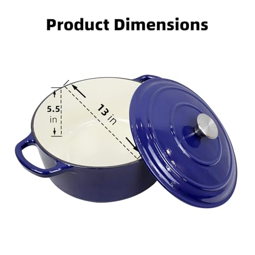 Cast Iron Enameled Pot/Casserole/Duch Oven 9 Qt. with Cover, Blue