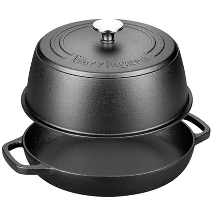 VORRINGARD Cast Iron Dutch Oven Pot with Lid for Bread Baking - include Sourdough Bread Baking Supplies like Banneton Bread Proofing Basket, Bread Oven 6 QT, Pre-seasoned