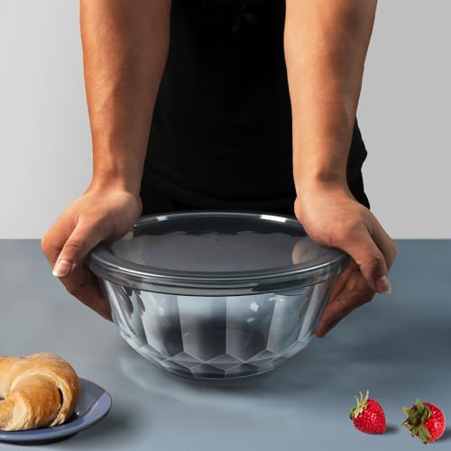Freshmage Mixing Bowls with Airtight Lids Sets, 5 Packs Thick Glass Nesting Bowls for Kitchen Baking, Meal Prepping, Bpa Free, Dishwasher Safe, 0.5/0.8/1.6/2.7/4.4 Qt