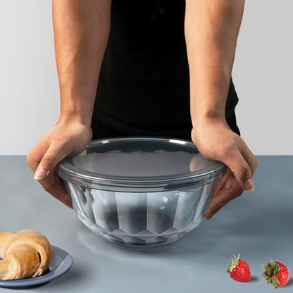 Freshmage Mixing Bowls with Airtight Lids Sets, 5 Packs Thick Glass Nesting Bowls for Kitchen Baking, Meal Prepping, Bpa Free, Dishwasher Safe, 0.5/0.8/1.6/2.7/4.4 Qt