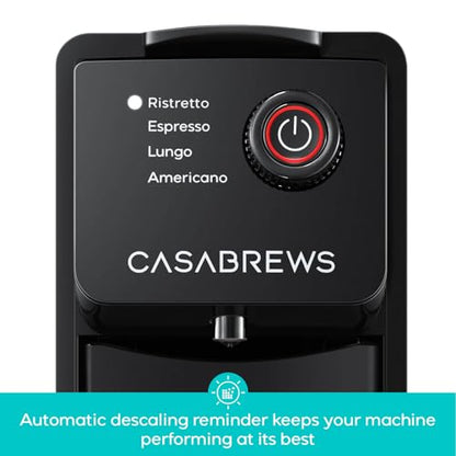 CASABREWS CM7036E Espresso Machine for Nespresso Original Pods, 20 Bar Compact Capsule Coffee Machine with 21 oz Removable Water Tank and 4 Brewing Modes, Mini Espresso Maker for Home or Office, Black
