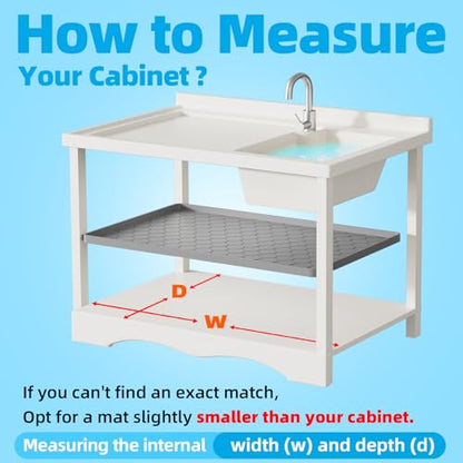 Winisok Silicone Under Sink Mat 34" x 22", kitchen Essentials and Gadgets, Shelf liner and Cabinet Protector, Home Organizers and Storage, Waterproof Bathroom Tray