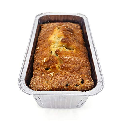 (100 Pack) Premium 2-LB Bread Loaf Baking Pans - 8.5" x 4.5" x 2.5" l Heavy Duty l Disposable Aluminum Foil Tins for Cakes Meatloaf Lasagna