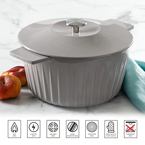 Martha Stewart Eastholm 3-Quart Enameled Cast Iron Dutch Oven - Grey