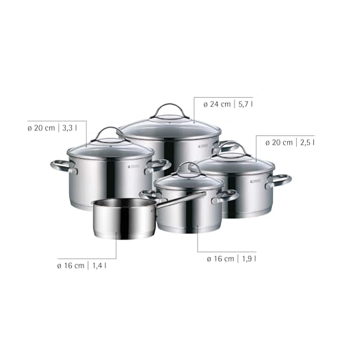 WMF Provence Plus Cromargan Pot Set, Silver, 5-Piece