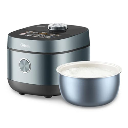 Midea 8 Cups Uncooked Rice Cooker, Non-stick Ceramic Rice Cooker with Celadon Coated Inner Pot, 15 Smart Cooking Programs, 4L, MRD401T2BMB