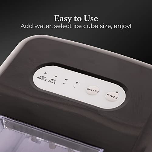 Igloo Electric Countertop Ice Maker Machine - Automatic and Portable - 26 Pounds in 24 Hours - Ice Cube Maker - Ice Scoop and Basket - Ideal for Iced Coffee and Cocktails - Stainless Steel