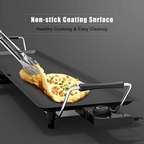 DORTALA 35'' Electric Griddle Teppanyaki Grill, Nonstick Extra Large Cooking Plate for Pancake Barbecue, Indoor Outdoor Table Top Grill with Adjustable Temperature & Drip Tray, 2000W