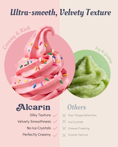 Alcarin 2 in 1 Slushie Machine & Soft Serve Ice Cream Maker, No Ice Needed, 8 Pre Sets, Frozen Drink, Protein Ice Cream, Milkshake, Frappe, Spiked, Sorbet and More