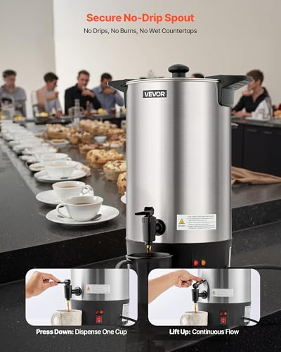 VEVOR Commercial Coffee Urn 60 Cups, 9.5 qt Hot Beverage Dispenser