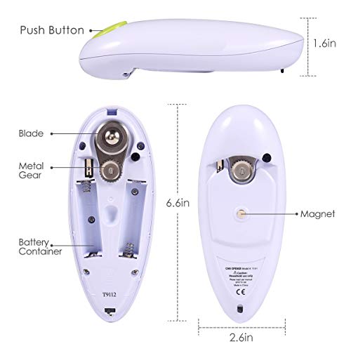 One-button electric can opener, automatic hands-free can opening, specially designed for arthritis patients and the elderly, safe and reliable