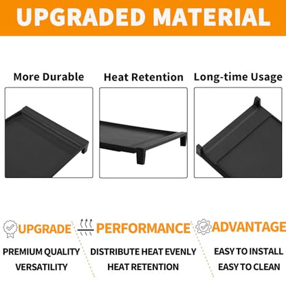 Upgraded WB31X24738 WB31X49806 Griddle Replacement Parts for GE Gas Stove Cast Iron Griddle Plate WB31X24998 General Electric Range StoveTop Cooktop Center Griddle Stove Burner Middle Flat Top Pan
