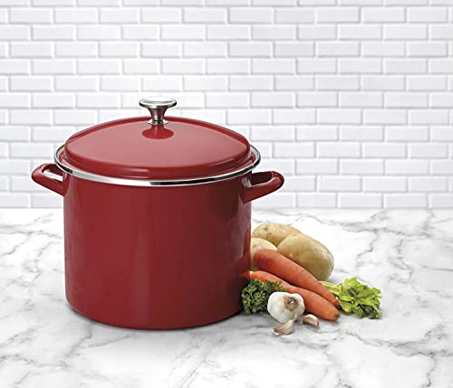 12QT STOCKPOT W/COVER RED