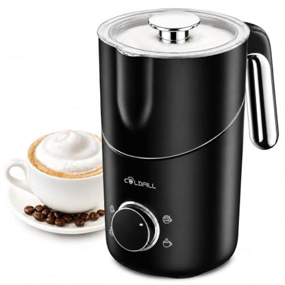 COLDFILL 21.16oz/600ml Milk Frother, 8-in-1 Automatic Milk Frother and Steamer, Electric Hot & Cold Foam Maker, Ergonomic Grip Stainless Steel Detachable Frother for Coffee, Latte, Cappuccino