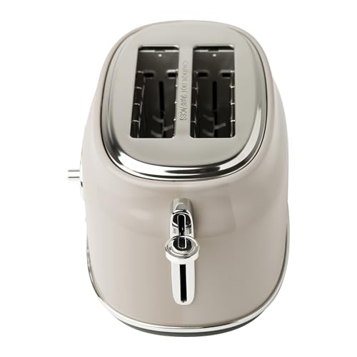 Haden Dorset 2 Slice Wide Slot Stainless Steel Toaster, Putty & Chrome