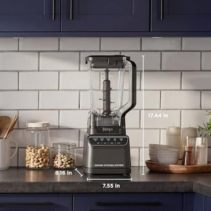 Ninja Kitchen System | All-in-One for Smoothies, Frozen Drinks, Veggie Chopper & More | With Full-Size Pitcher, 8 Cup Food Processor Bowl, (2) 18 oz. Cups, | 1200 Watt | Dark Grey | BR601AMZ