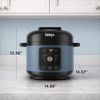Ninja HyperHeat 9-in-1 Electric Pressure Cooker | 6.5 Qt Multi Cooker with Sear/Sauté, Slow Cooker, Rice Cooker, Sous Vide | 1200W | Fast Cooking, PFAS-Free Pot | Blue Macaron | PC201