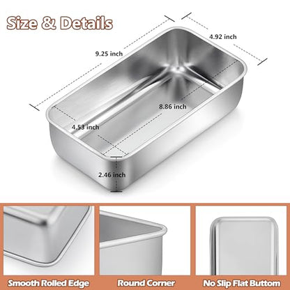 LIANYU 6 Pack Bread Loaf Pans for Baking 9x5 Inch, Stainless Steel Meat Bread Baking Pans, Loaf Tin for Homemade Banana Sandwich Sourdough