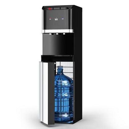 Tehanld Bottom Loading Water Cooler Dispenser for 5 Gallon Bottles,Stainless Steel Water Cooler with 3 Temperature -Hot, Cold & Room,Child Safety Lock,Ideal for Home and Office, Matte Black