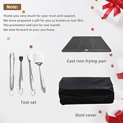 98.4 Inch Outdoor Kitchen Island, 72000 BTU Modular Propane Gas Grill Combination With Refrigerator and Sink, Outdoor Stainless Steel Barbecue Bar, Propane Grill for Patios, Gardens, Parties