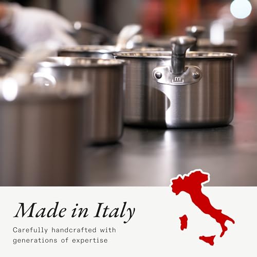 Made In Cookware | 3 Quart Stainless Steel Saucier Pan | 5 Ply Stainless Clad | Professional Cookware | Crafted in Italy | Induction Compatible