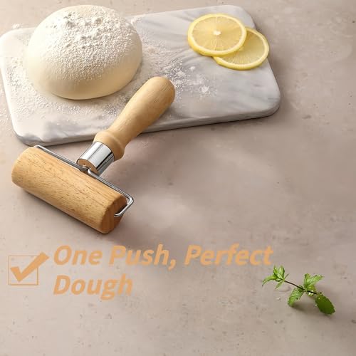 Top Rolling Pins for Pizza&Dough - Non-Stick, Wooden & Easy Clean, Baking, Pastry, Pie, Cookies - Kitchen Must Have,Beechwood Construction, Ergonomic Handles