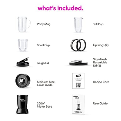 magic bullet® Personal Blender, 22 oz Cup, 250 Watt, Black, MBR-1101AK