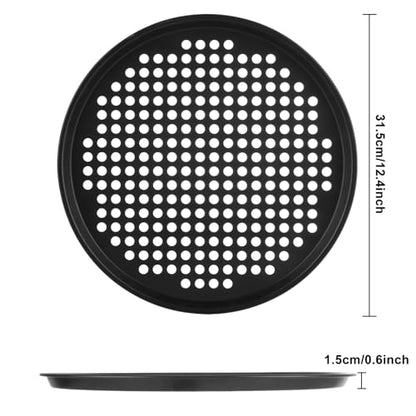 AKOLAFE 6 Pack 12 Inch Pizza Pan for Oven Round Pizza Pan with Holes Large Pizza Tray Set Carbon Steel Non Stick Pizza Plates Perforated Pizza Baking Sheet Personal Metal Platter for Grilling, Cooking