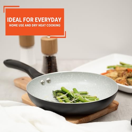 IMUSA 8" Premier Ceramic Nonstick Fry Pan with Cool Touch Handle, Matte Black