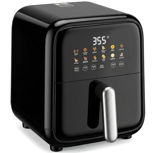 OLIXIS Air Fryer with Window 7.9QT, 12-In-1 Large Airfryer for Family, 400°F Rapid Air Crispy Technology, Roast Bake Dehydrate Reheat, Nonstick & Easy-Clean Basket, 1800W, Black