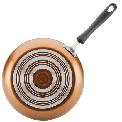 Farberware Cookstart Aluminum DiamondMax Nonstick Cookware Set, Kitchen Essentials, 15-Piece, Copper