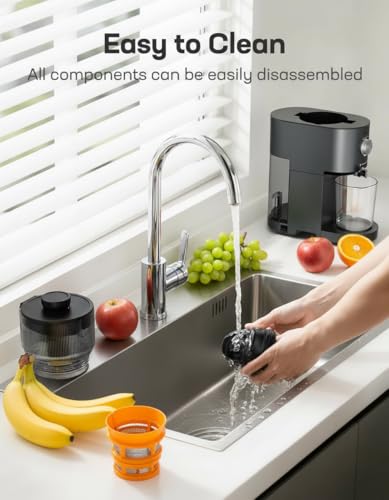Marsail Slow Masticating Cold Press Juicer Machines, High Juice Yield, Self-Feeding with 5.4” Large Chute for Whole Vegetables & Fruits, Reverse Function