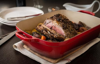 Le Creuset Enameled Cast Iron Signature Rectangular Roaster, 5.25 qt. (9.8" x 13"), Cerise