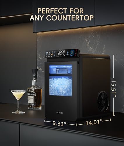 ecozy Nugget Ice Maker Countertop, Smart Ice Machine with APP Control
