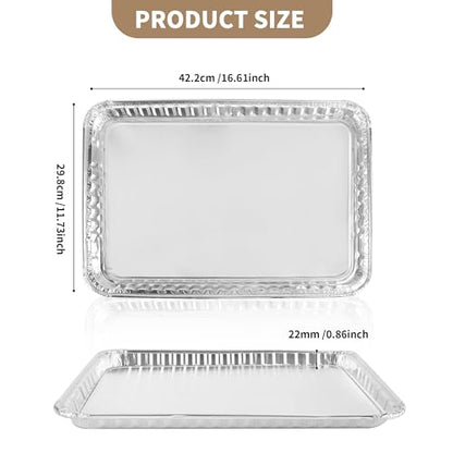 YEUIKERR 24 Pack 16 x 11 inch Aluminum Disposable Cookie Sheets for Baking and Roasting Disposable Aluminum Foil Grilling Pans for Brownie Tins,Cooking Thin, Cakes