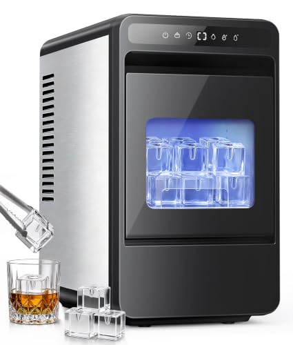 Oylus 1.6" Clear Ice Cube Maker, 4 Large Square Ice Cube in 25 Mins