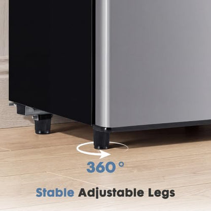 DUMOS 3.2 Cu.Ft Mini Fridge with Freezer, Single Door Refrigerator with Adjustable Thermostat, Compact Small Fridge for Bedroom, Office, Dorm,Single Door Silver