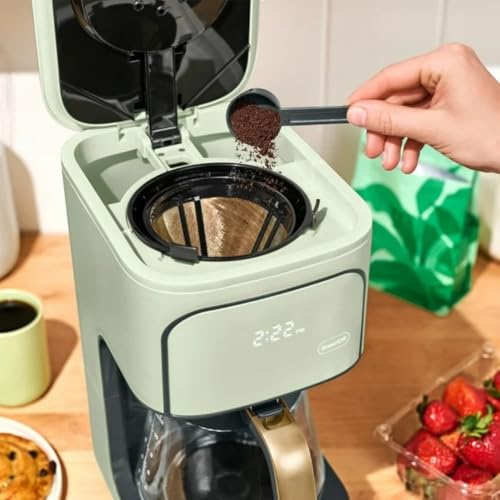 Wonderful Programmable 12-Cup Coffee Maker with Touch Controls, Auto Brew Timer, 1200W, 3 Brew Strengths, Keep Warm, Dishwasher-Safe, Premium Countertop Coffee Machine (Sage Green)