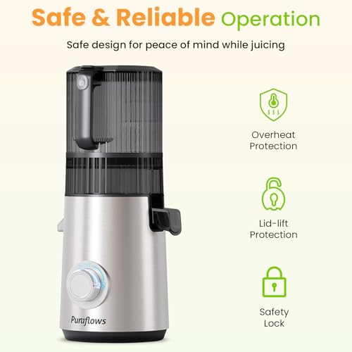 Puraflows Auramist Cold Press Juicer Machine, Juicers for Vegetable & Fruit